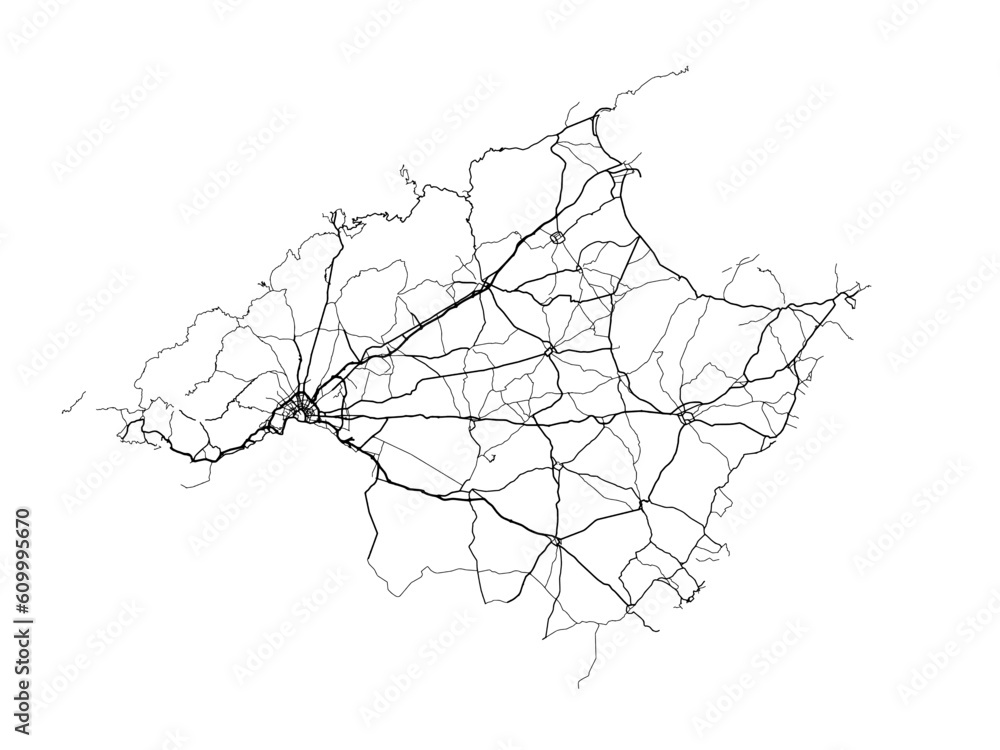 Vector Road Map Of The City Of Mallorca In The Spain On A White   1000 F 609995670 Mk6fo2HihntPC6fBcUTpwWX4URsT5Wqc 