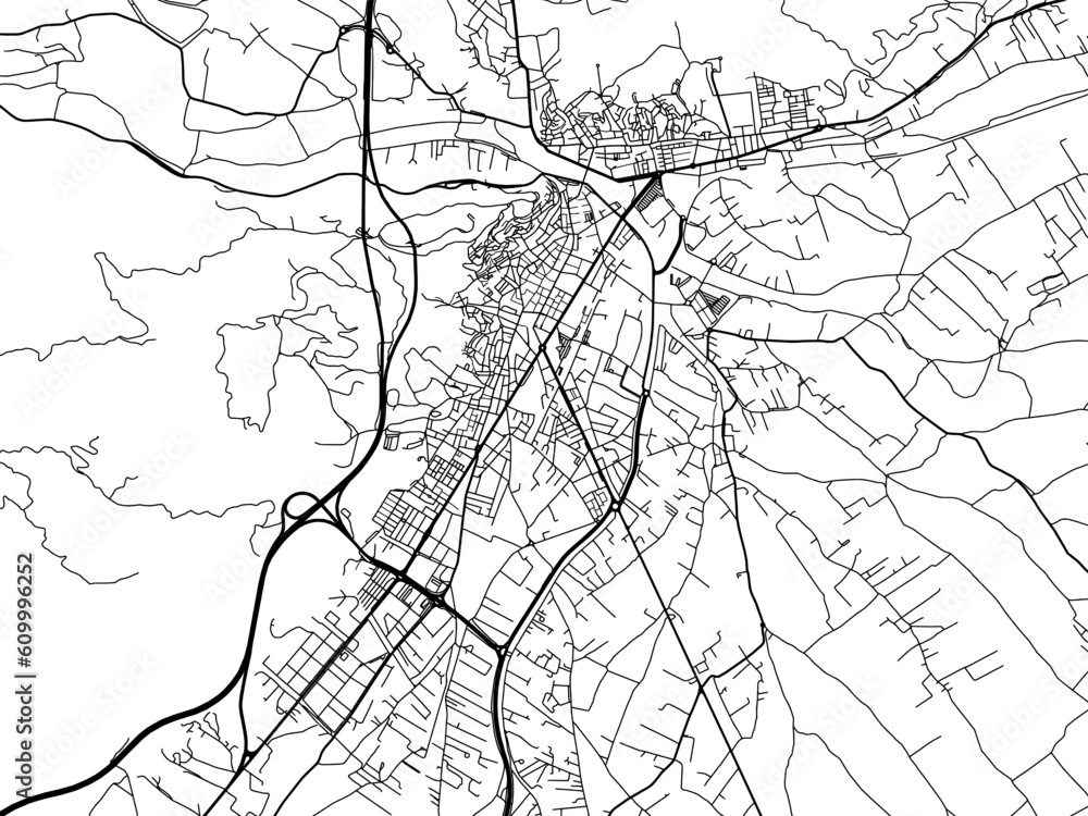 Obraz premium Vector road map of the city of Lorca in the Spain on a white background.