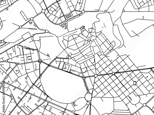 Vector road map of the city of  Pamplona Centro in the Spain on a white background.