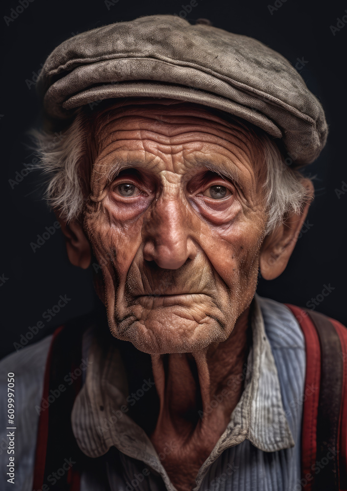 Elderly Man Portrait-Generative AI Elderly Man Portrait-Generative AI