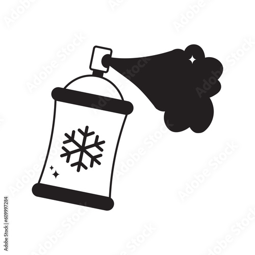 Foam Spray doodle vector outline Sticker. EPS 10 file