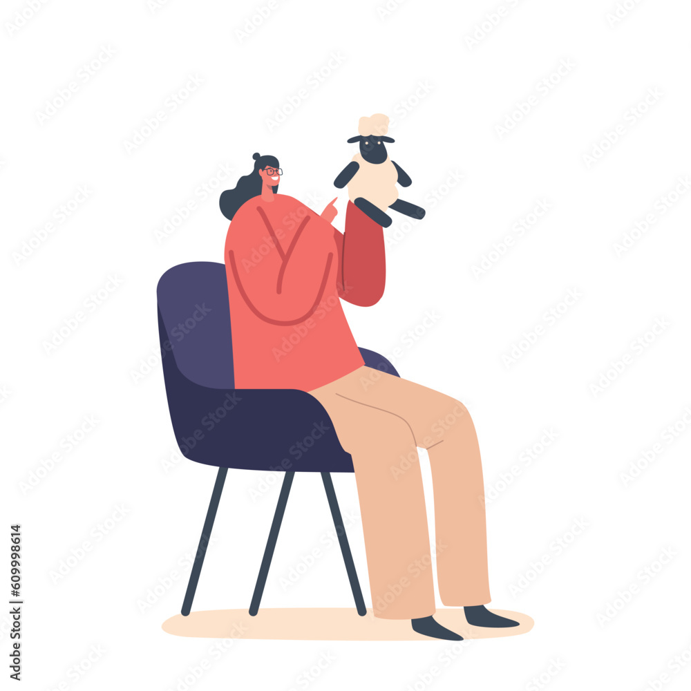 Tenderly Cradling A Soft Toy, A Woman Finds Comfort And Warmth In Its Embrace, Embodying Love, Care Tenderly Cradling A Soft Toy, A Woman Finds Comfort And Warmth In Its Embrace, Embodying Love, Care