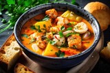 stock photo of Bouillabaisse is a classic French fish Food Photography AI Generated