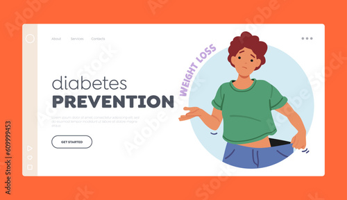 Diabetes Prevention Landing Page Template. Female Experience Unintentional Weight Loss Can Be A Symptom Of Diabetes