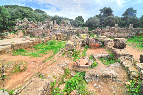 View of the ruins of the Roman city of Tipaza in Algeria
