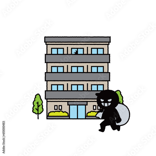 泥棒の被害をうけるマンション
