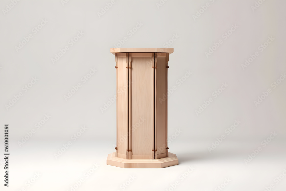 Elegant Wooden Lectern for Public Speaking - Generative AI Elegant Wooden Lectern for Public Speaking - Generative AI