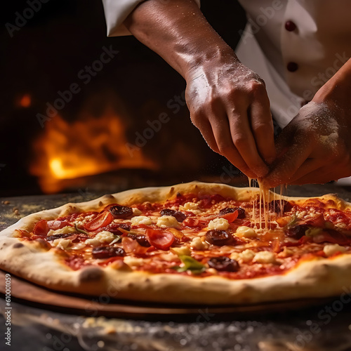 process of making pizza generated with AI