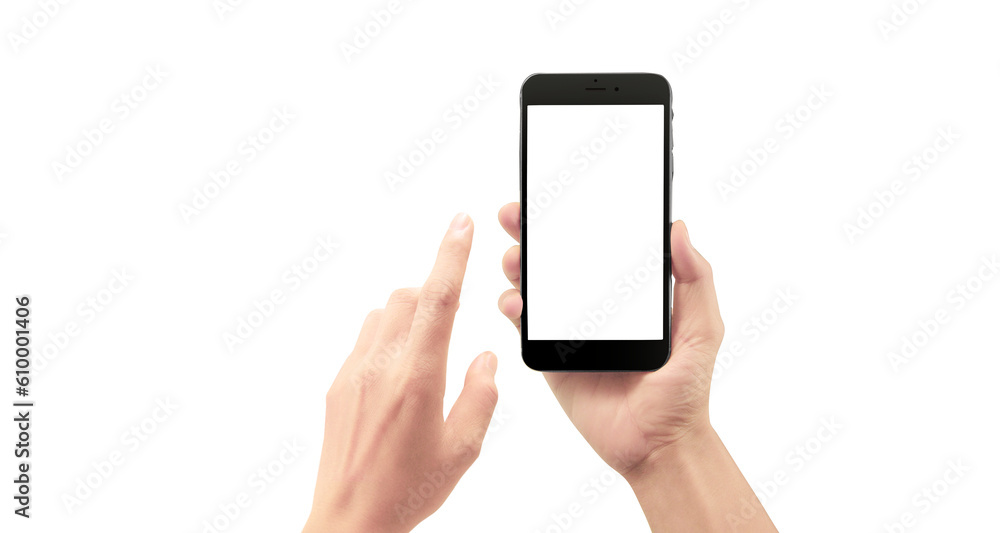 Hand holding new smartphone . Smartphone  png