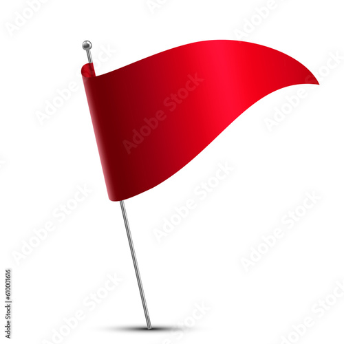 Red flag triangular shape symbol of success promotion banner on white background vector graphic eps10