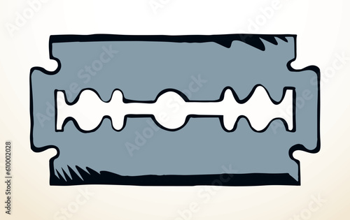 Sharp steel blade. Vector drawing
