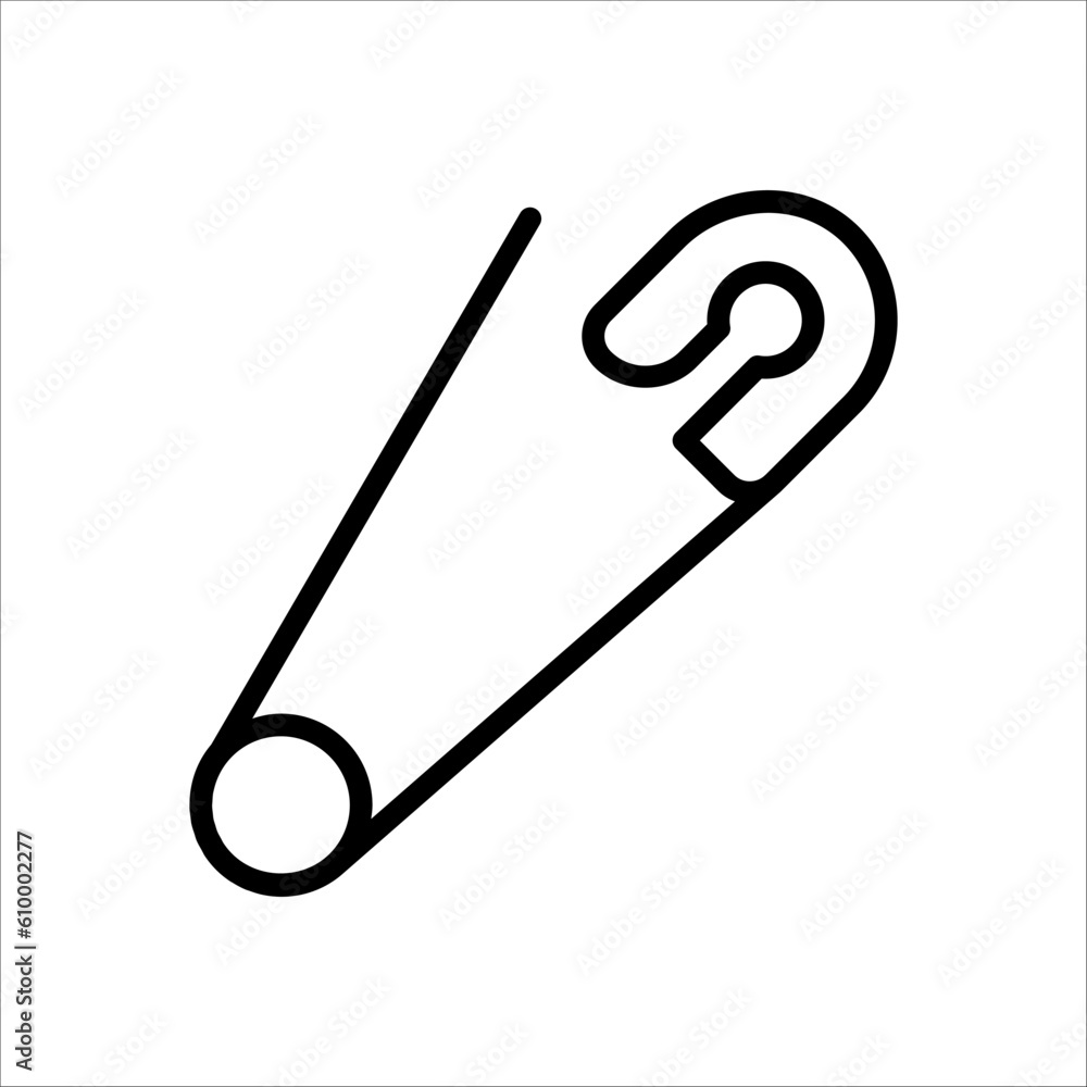 Safety pin icon. vector design on white background. symbol. web. graphic. Safety pin icon. vector design on white background. symbol. web. graphic.
