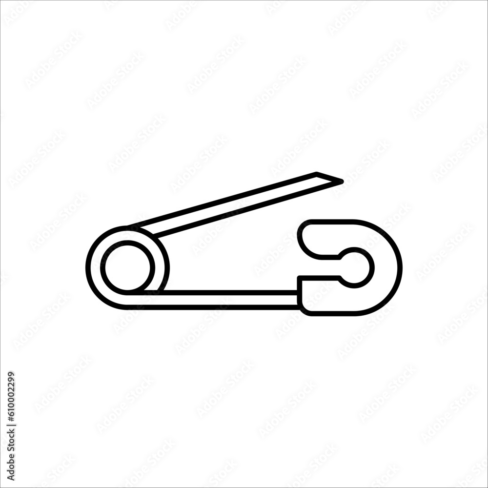 Safety pin icon. vector design on white background. symbol. web. graphic.