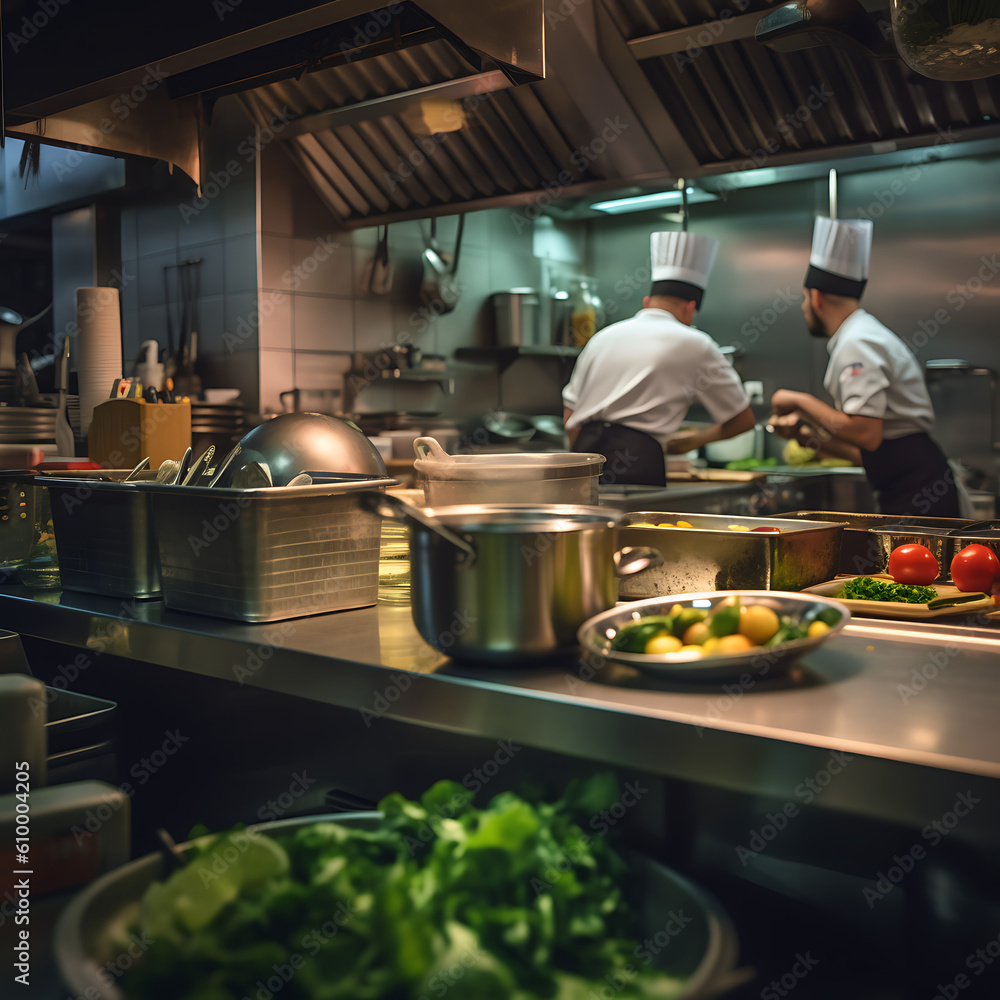 Chef preparing food in the kitchen. Generated with AI Chef preparing food in the kitchen. Generated with AI