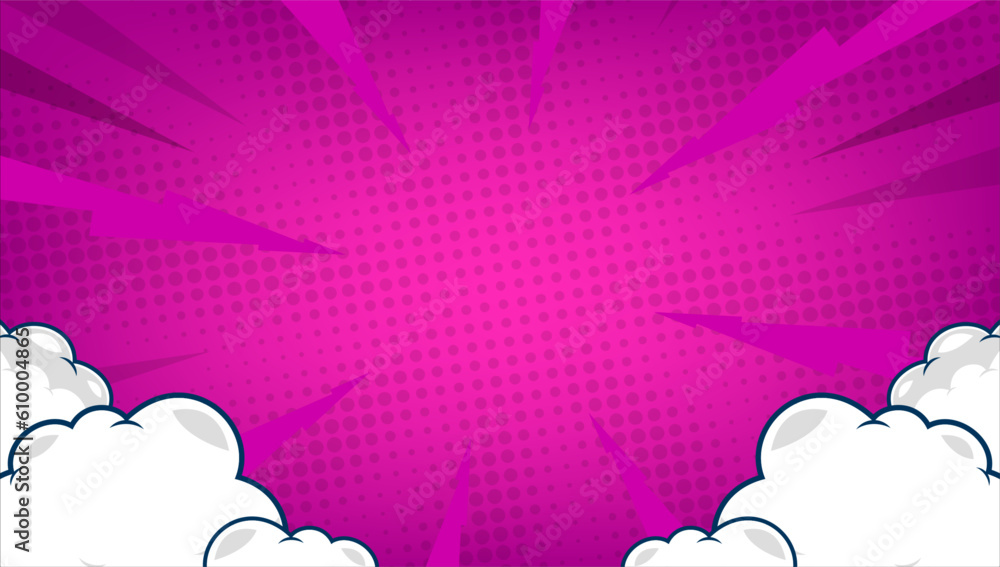 Fototapeta premium bomb comic background With cloud on pink 