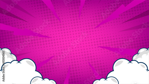 Fotografia bomb comic background With cloud on pink