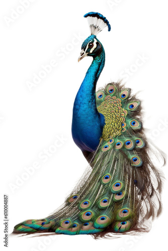 peacock on white background