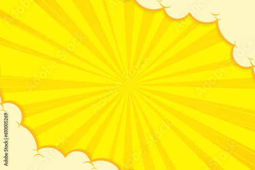 bright pop art comic background with halftone color and funny cloud vector