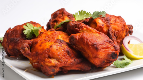 Close up shot of roasted tandoori chicken photo