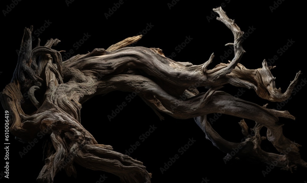 a very old tree branch with some very thin branches on it's sides and a ...