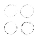 Set of hand painted ink circles, vector illustration