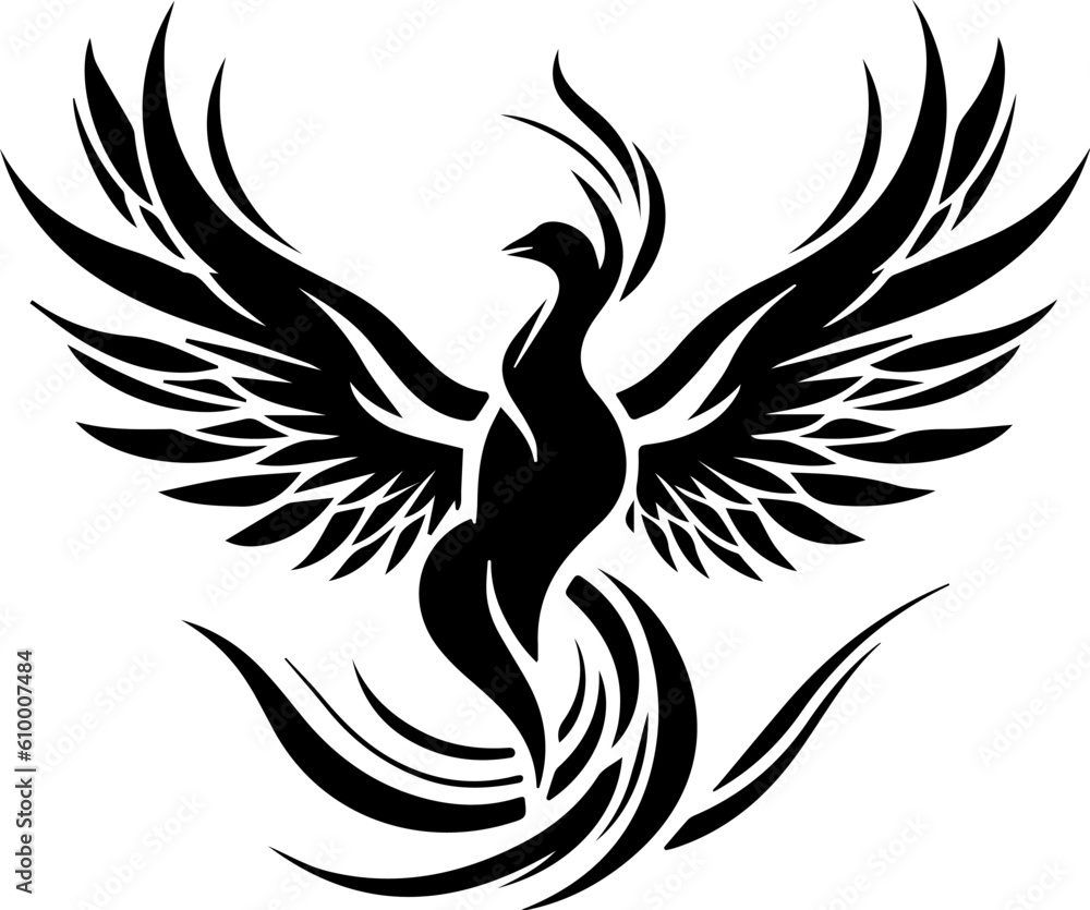 iconic phoenix bird vector logo