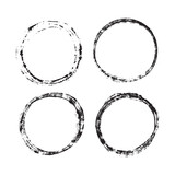 Set of hand painted ink circles, vector illustration
