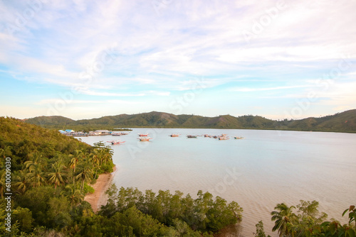 Aerial view of sea on jalan raya padang - pesisir selatan