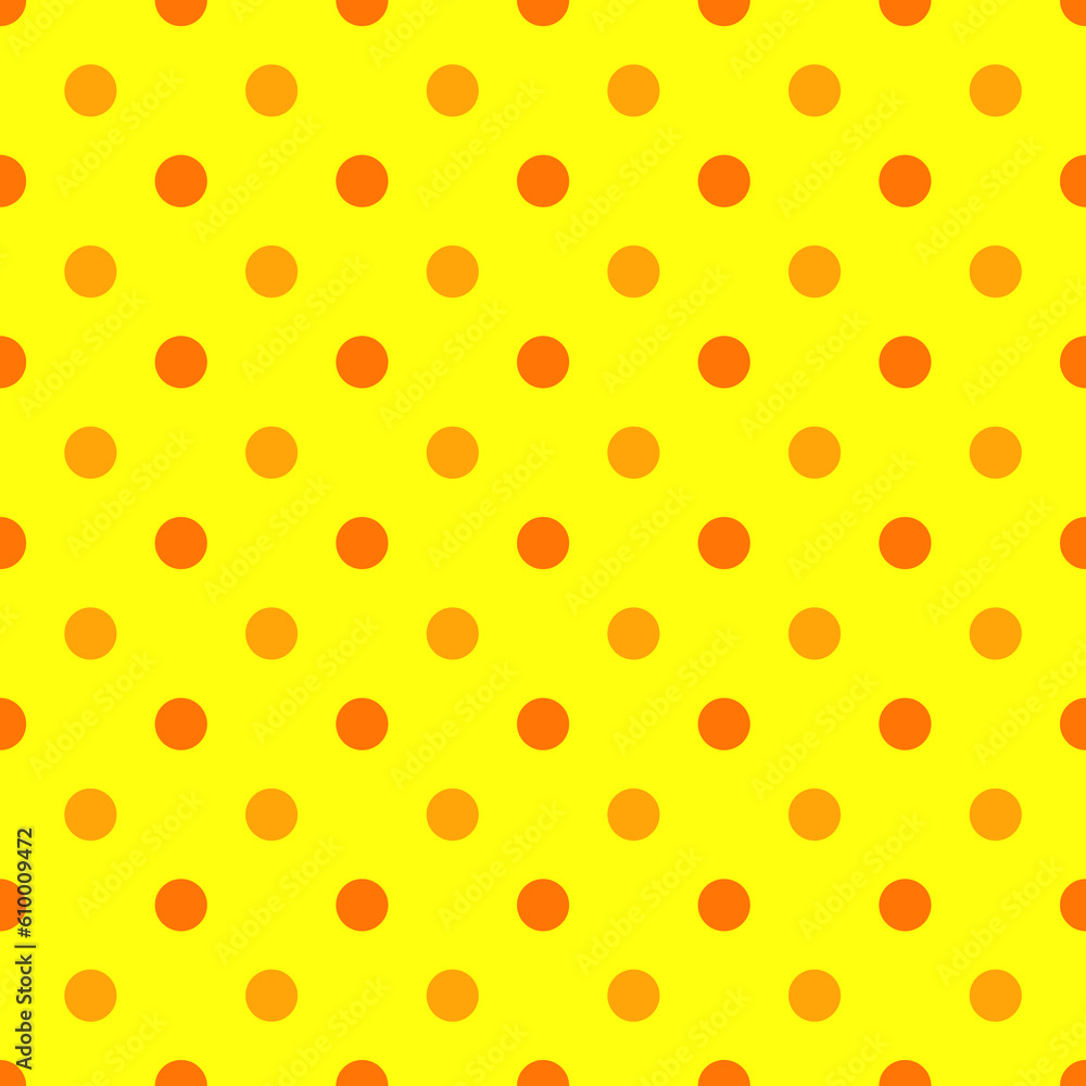 Cute sweet pattern or textures set with polka dots on yellow seamless background for desktop or phone wallpaper.	