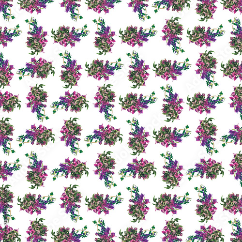 Bougainvillea flower motif pattern