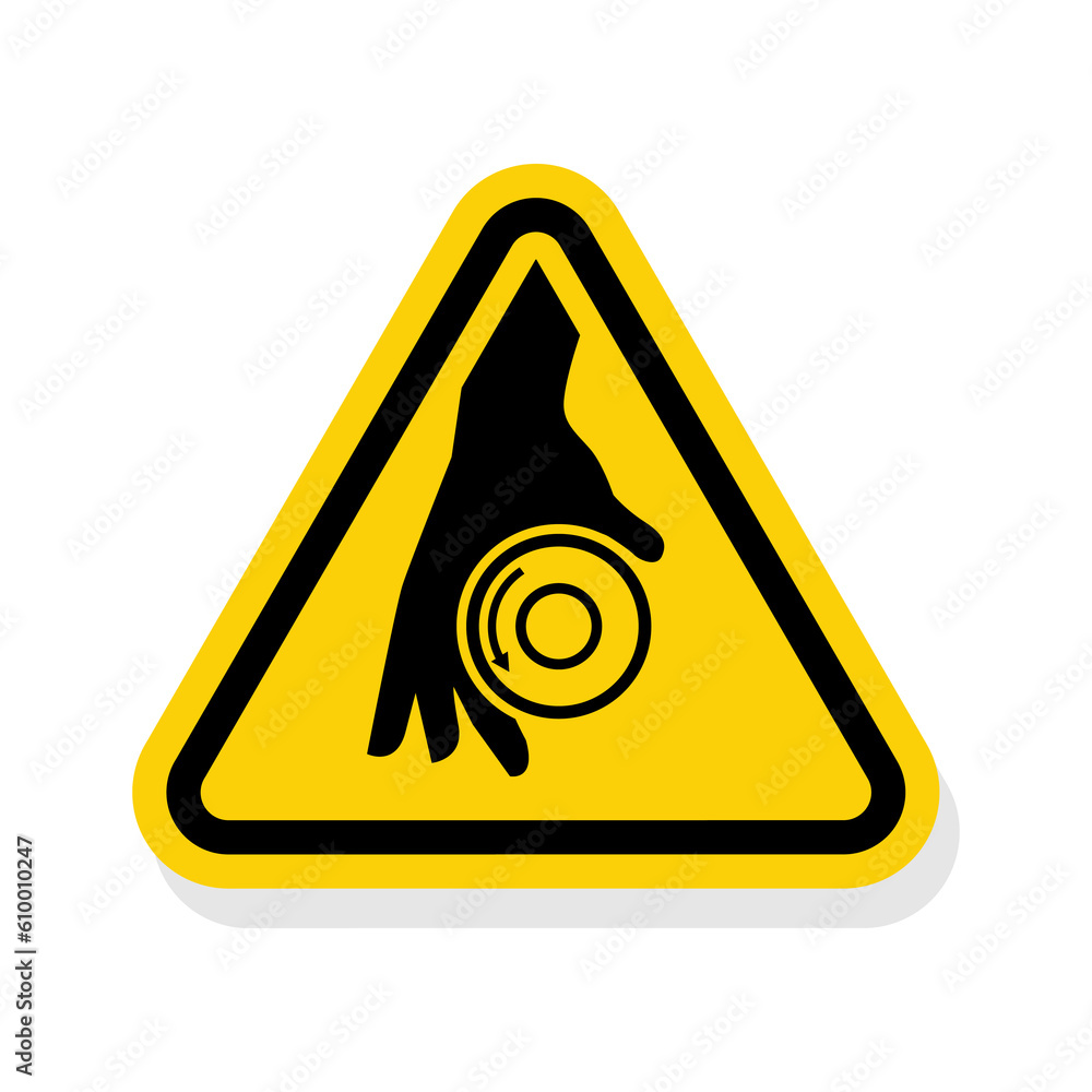 ISO Triangle Warning Sign: Rotating Shaft Symbol ISO Triangle Warning Sign: Rotating Shaft Symbol
