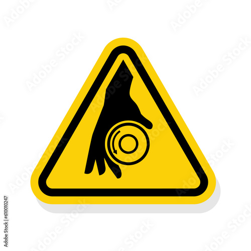 ISO Triangle Warning Sign: Rotating Shaft Symbol