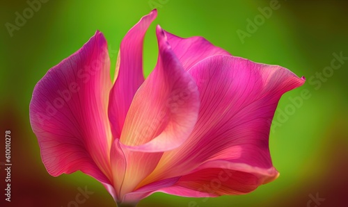  a pink flower with a green background in the background is a blurry image of a flower with a green background in the background is a blurry image.  generative ai