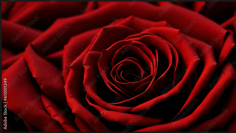 A beautiful blooming red rose on a luxurious fabric AI generator. A beautiful blooming red rose on a luxurious fabric AI generator.