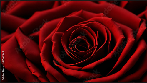 A beautiful blooming red rose on a luxurious fabric AI generator.