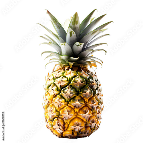 Colorful ripe pineapple, vibrant color, pristine look Generative AI, Generative, AI
