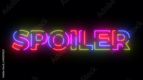 Spoiler colored text. Laser vintage effect. Infinite loopable 4K animation