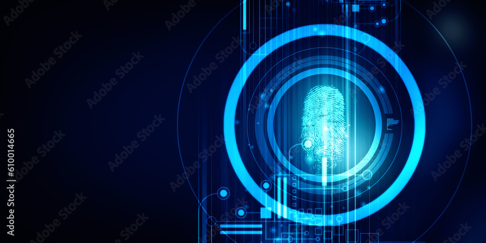 Obraz premium Fingerprint Scanning Technology Concept 2d Illustration