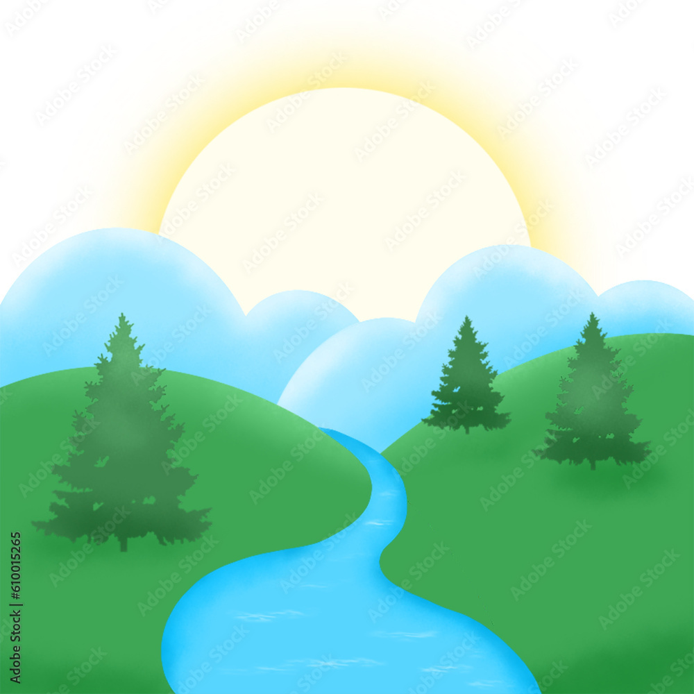 landscape with trees and mountains landscape with trees and mountains