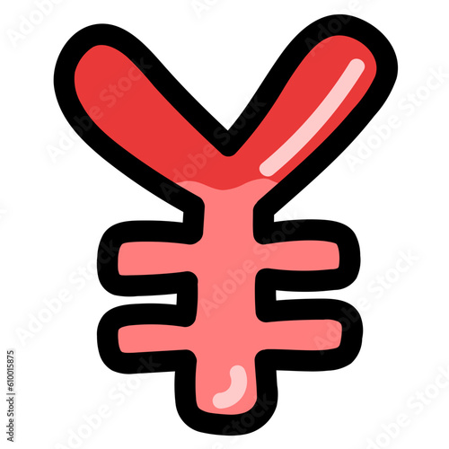 yen filled outline icon style