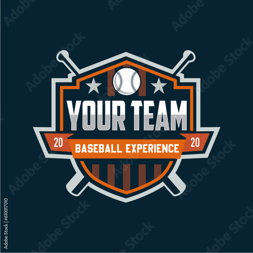 Modern professional baseball template logo design for baseball club