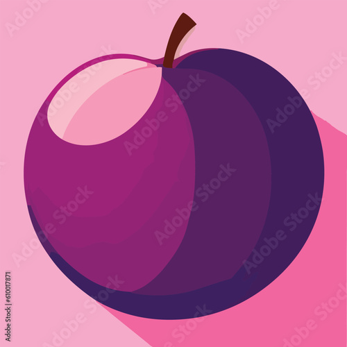 Vector illustration of freshand juicy plum