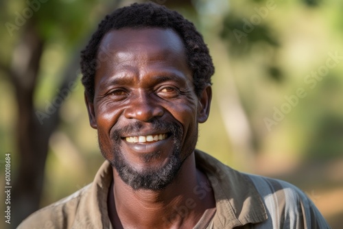 Portrait of smiling man standing in the park on a sunny day