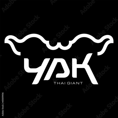 yak : thai tradition giant character name in khon art and culture performance logo and typography design