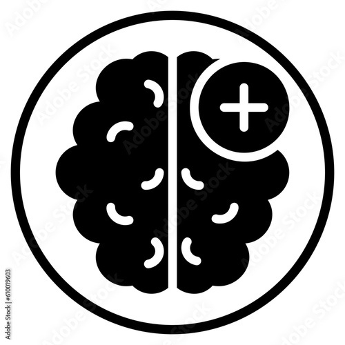 positive thinking glyph icon