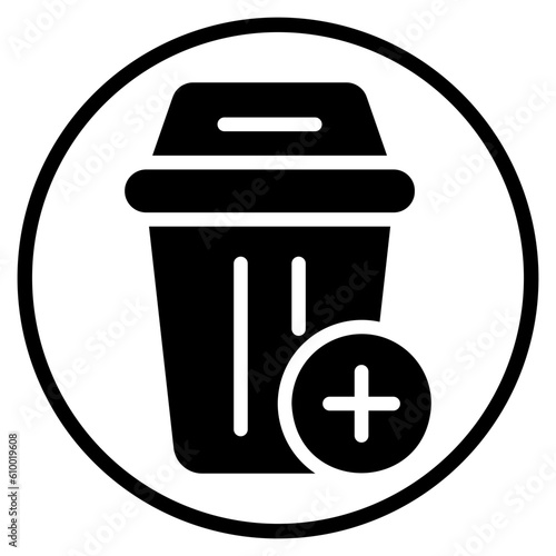 rubbish can glyph icon