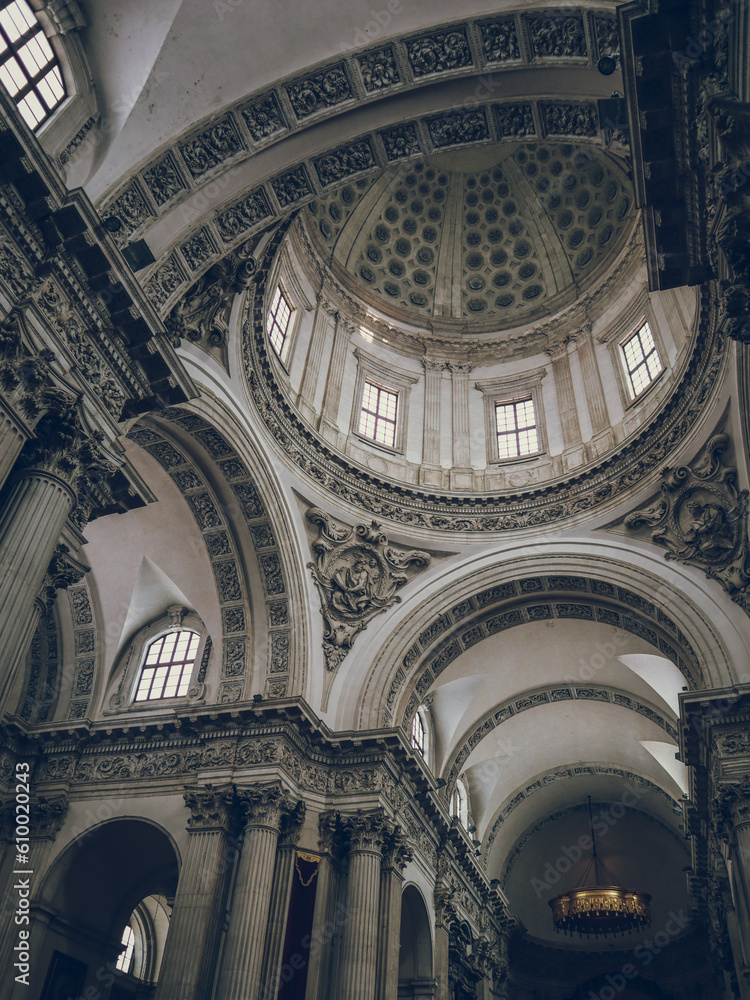 The Interior of  The Duomo Nuovo or New Cathedral , Baroque and romanesque style