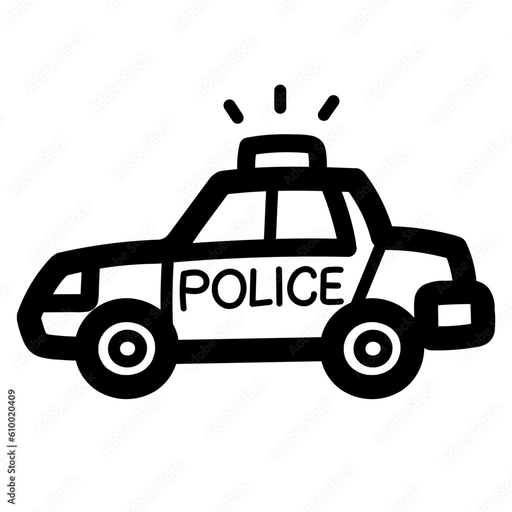 police car line icon style