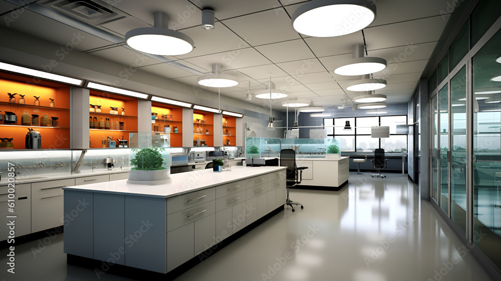 Laboratory workplace interior.