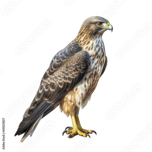 Hawk isolated on white created with Generative AI